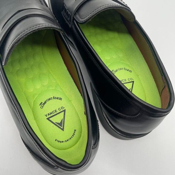 Vance Co. Keith‎ Dress Shoes Mens 12 Black Penny Loafers Comfort Workwear Preppy - Picture 6 of 11